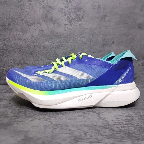 adidas | Shoes | Adidas Adizero Adios Pro 3 Running Shoes Mens 75 Womens 85  Cobalt Blue Lemon | Poshmark